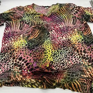 Multicolor Animal Print Women's Top